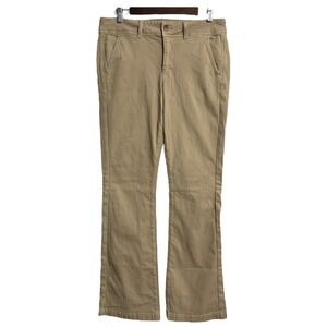 American Eagle chino pants womens 12L long tan kick boot stretch preppy festival